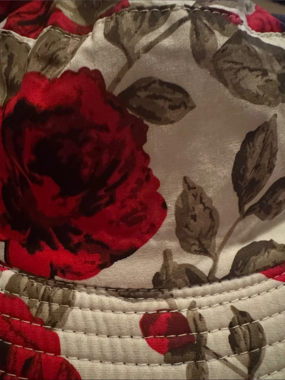 NWT Floral Bucket Hat - Red & Green Print, Summer Hats, OS